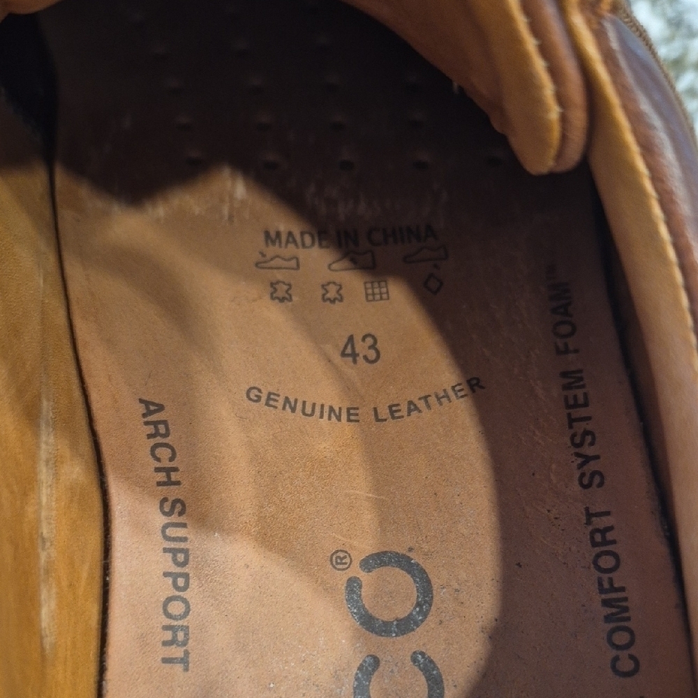 Ecco Helsinki Oxford Lace Up Brown Leather Shoes In Size 43 - Picture 10 of 10